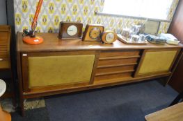 1960s Teak Sideboard with Vinyl Padded Doors