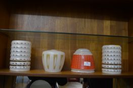 Four 19060'5/70's Glass Lamp Shades