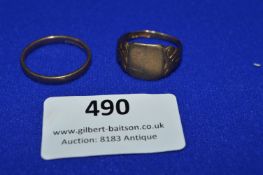 Two 9ct Gold Rings ~6.5g total