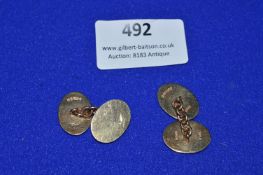 Pair of 9ct Gold Cufflinks ~9.3g