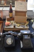 Collectible Items, Vintage Telephones, Hull Brewery Complete Bottled Amber Ale, etc.