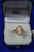 9ct Gold Ring with Cameo ~2g gross