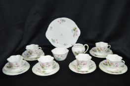 Crown Staffordshire Wild Flowers Part Tea Set (21 Pieces)
