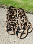 13 Individual Cast Iron Disc Rollers