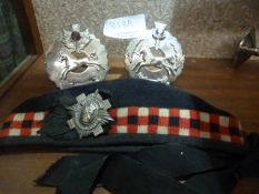 Johnstone Collection: Vintage Royal Scots Bonnet and Two Plaid Brooches
