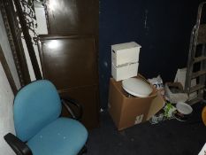 Quantity of Dexion Shelving, Lights, Storage Boxes, Paints, Step ladders, etc.
