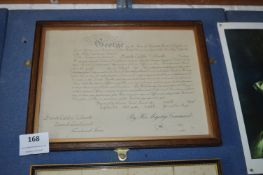 Discharge paper for Frank Carlder Tilbrook