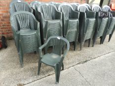Twenty Green Plastic Stackable Chairs
