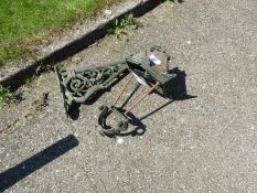 Copper Topped Hexagonal Coach Lamp with Cast Iron Bracket
