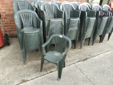 Twenty Green Plastic Stackable Chairs