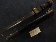 Johnstone Collection: Scottish Dirk with Carved Wooden Handle and Sheath