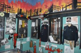 Six Wall Mounted Glazed Display Cabinets and Contents