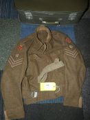 Suitcase Containing Sargent Major's Battle Dress Top 