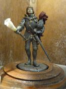 Johnstone Collection: Small Metal Figure of a Knight on Stand