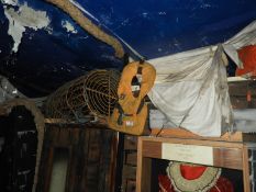 Assorted Maritime and Nautical Display Items Including Lobster Pot