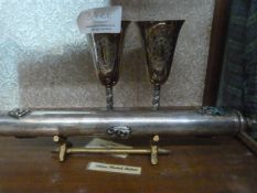 Johnstone Collection: Pair of Silver Plated Goblet and Baton on Stand