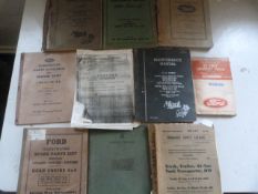 Ten WWII Military Vehicle Parts and Maintenance Manuals and Pamphlets