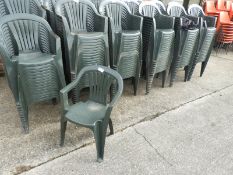 Twenty Green Plastic Stackable Chairs