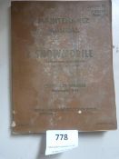 Maintenance Manual for Snowmobiles 1942