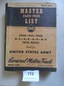 Large Volume GMC Master Parts Price 1940-1942