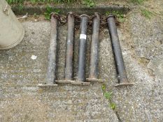 Five Metal Bollards with Chains