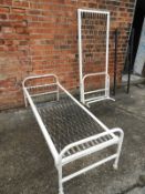Tubular Framed Vintage Single Bed and Spare Spring Headboard