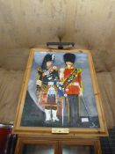 Johnstone Collection: Amateur Painting of Pipe Major C.A. Johnstone, and Drum Major M.E. Johnstone
