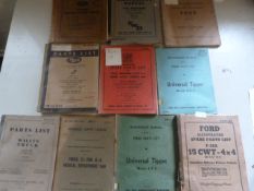Ten WWII Military Vehicle Parts and Maintenance Manuals and Pamphlets