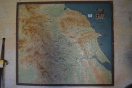 3D Military Map of Yorkshire 156cm x 134cm