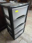 Four Drawer Plastic Storage Unit with Small Quanti