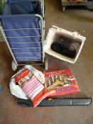 Shopping Trolley, Wicker Linen Basket and Sundries