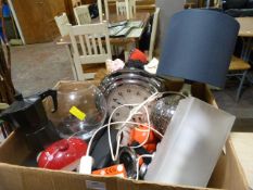 Box Containing Candles, Clock, Portable Charger, e