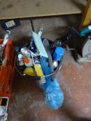 Bucket of Part Used Car Cleaning Products