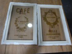 Two Glazed Cafe Display Advertising Panels