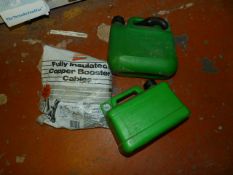 Two Petrol Containers and a Set of Booster Cables