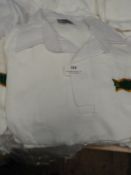 *10 White Polo Shirts with Embroidered Motifs (Various Sizes)