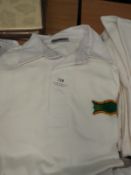 *10 White Polo Shirts with Embroidered Motifs (Various Sizes)