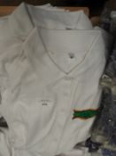 *10 White Polo Shirts with Embroidered Motifs (Various Sizes)