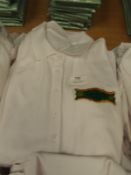 *10 White Polo Shirts with Embroidered Motifs (Various Sizes)