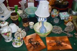 Pottery Bowls, Lacquered Boxes, etc.
