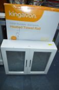 King Avon Heated Towel Rail and White Bathroom Cab