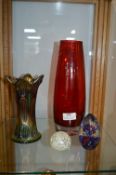 Four Pieces of Art Glass