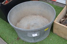Three Vintage Galvanised Wash Tubs