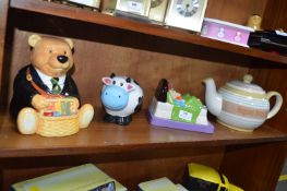 Ringtons Tea Novelty Teapots, Biscuit Barrel, Mone