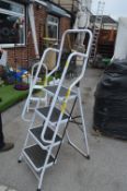 White Four Tread Folding Step Ladder