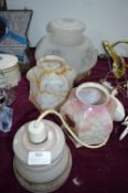 Four Vintage Golf Lamp Shades