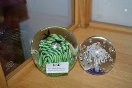 Two Glass Paperweights