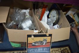 Two Boxes of Glassware and Household Goods