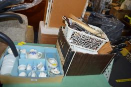 Child's Part Toy Tea Set plus a Box of Kitchenware