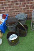 Galvanised Buckets and Copper Coal Scuttles